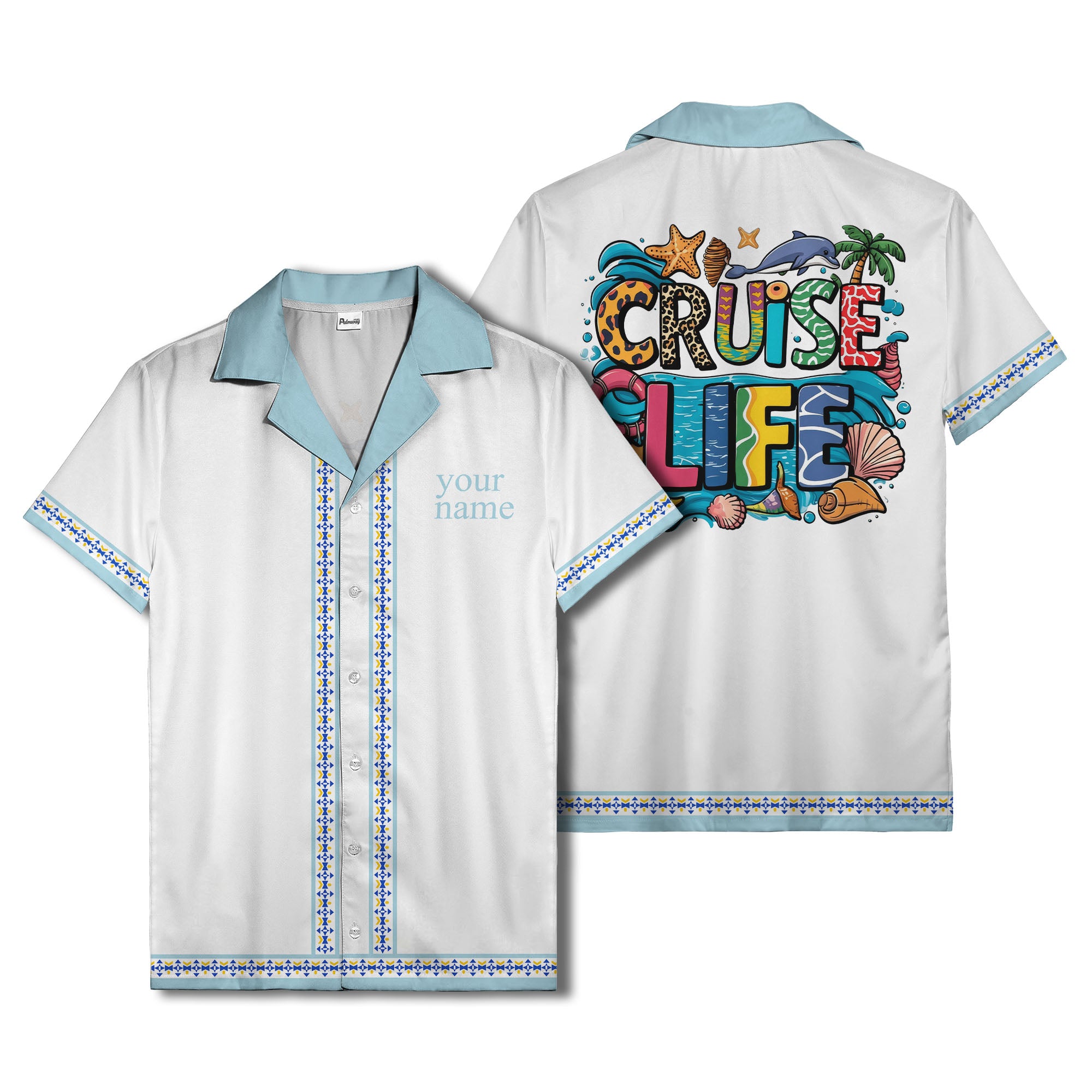 retro bowling diamond geometric personalized hawaiian shirt for men