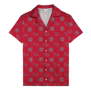 rubber duck & custom logo repeat pattern hawaiian shirt
