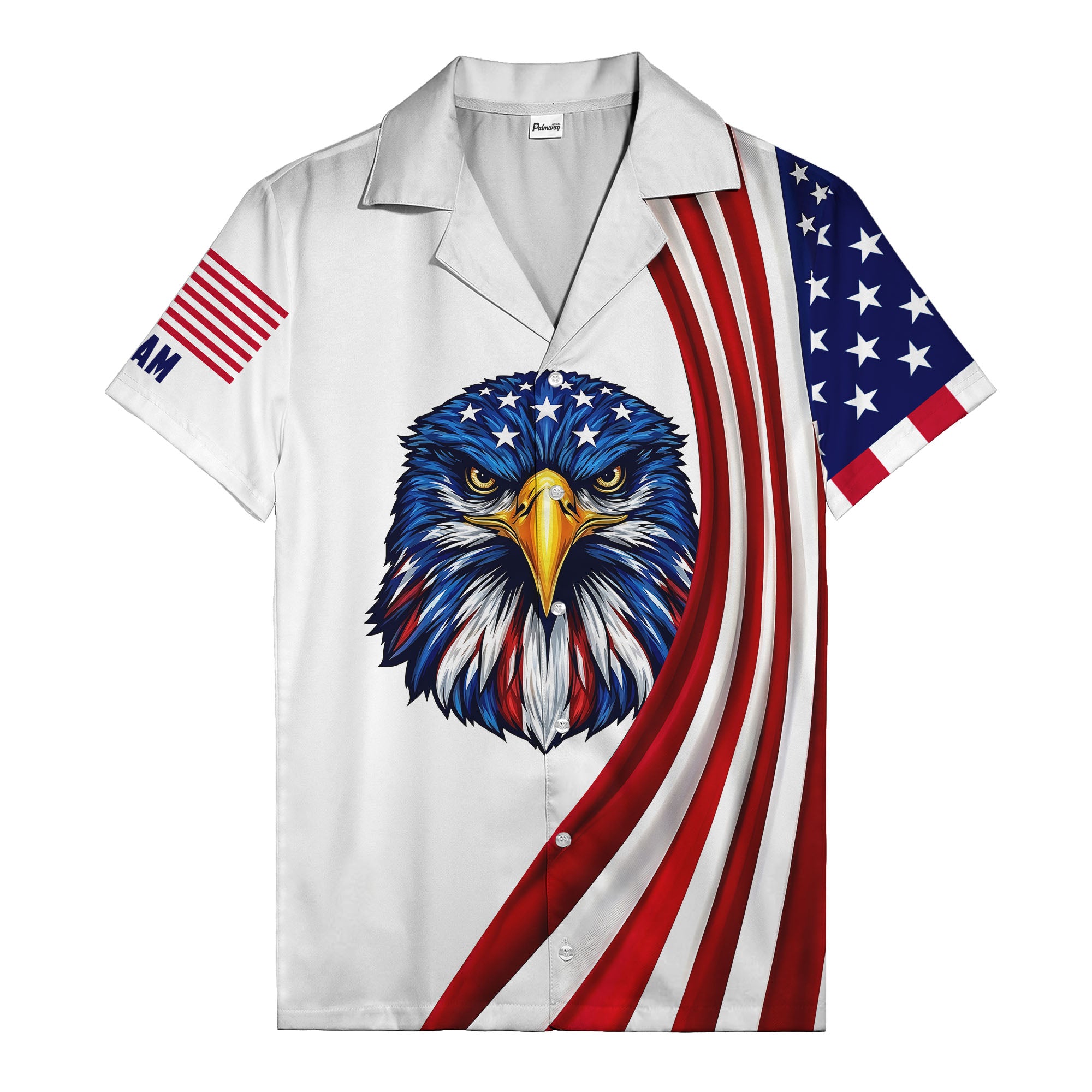 soaring stars and stripes eagle patriotic usa american flag hawaiian shirt for men