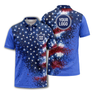 stars & stripes american flag all over print polo shirt
