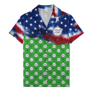 stars & stripes american flag custom logo patriotic hawaiian shirt