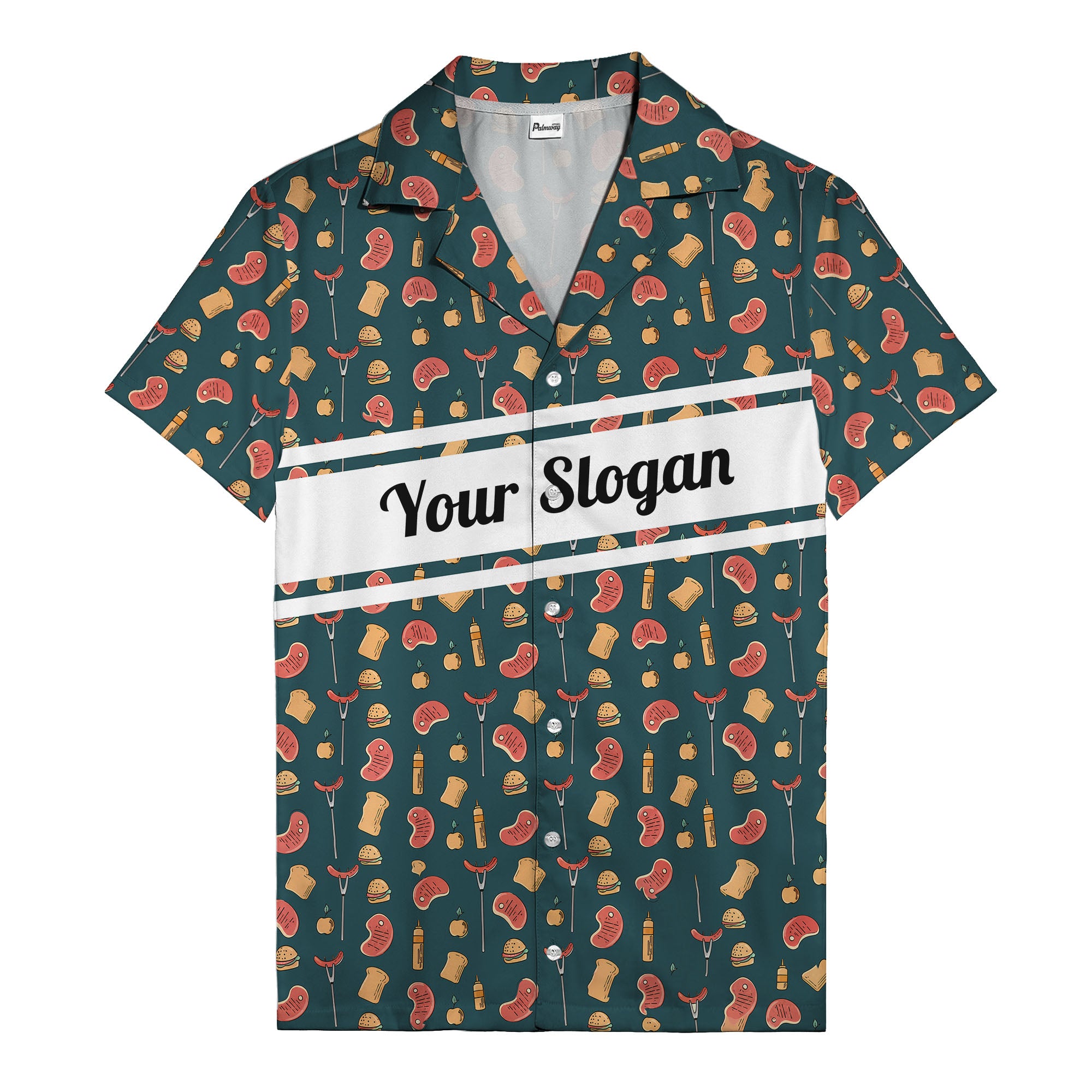 steak sausage burger cartoon grill repeat hawaiian shirt