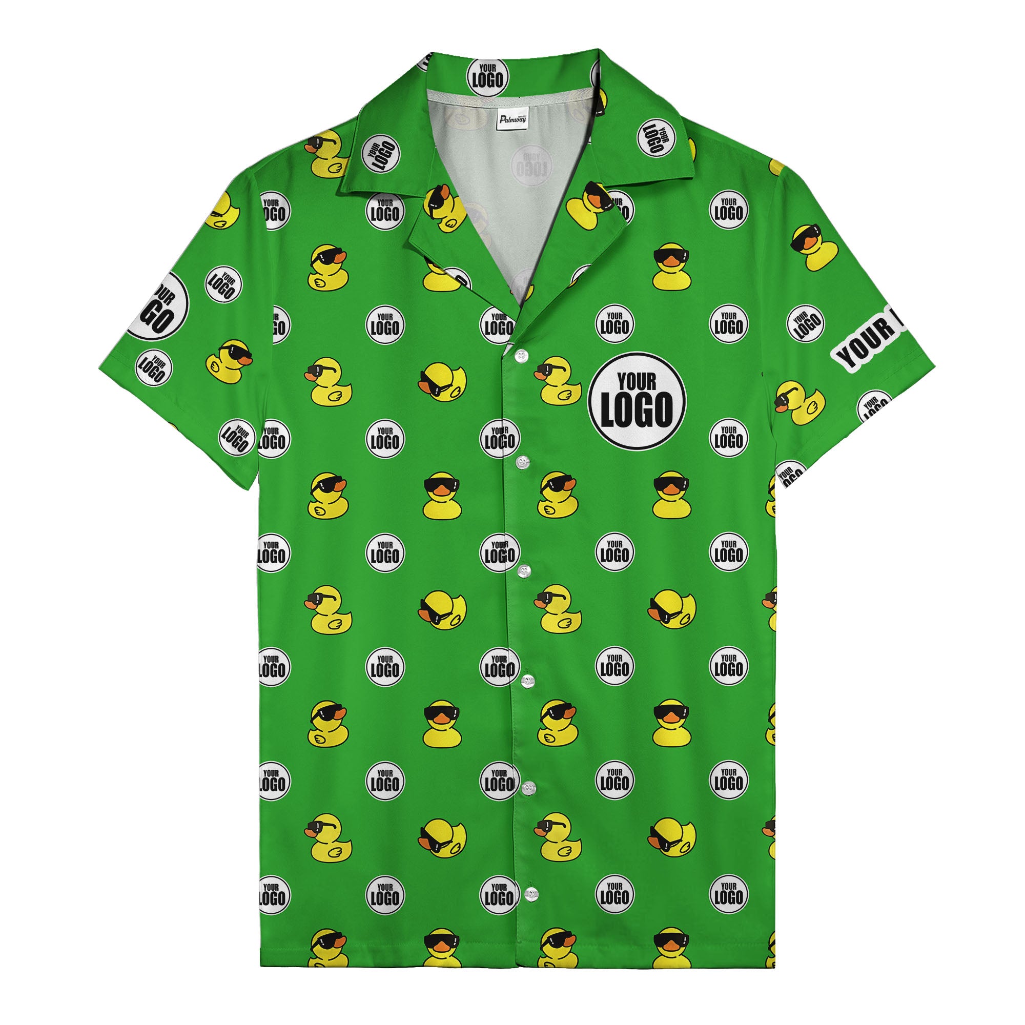 sunglass rubber duckies & custom logo circles fun hawaiian shirt for men