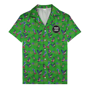 vintage 50s bald eagles & statue of liberty golf hawaiian shirt