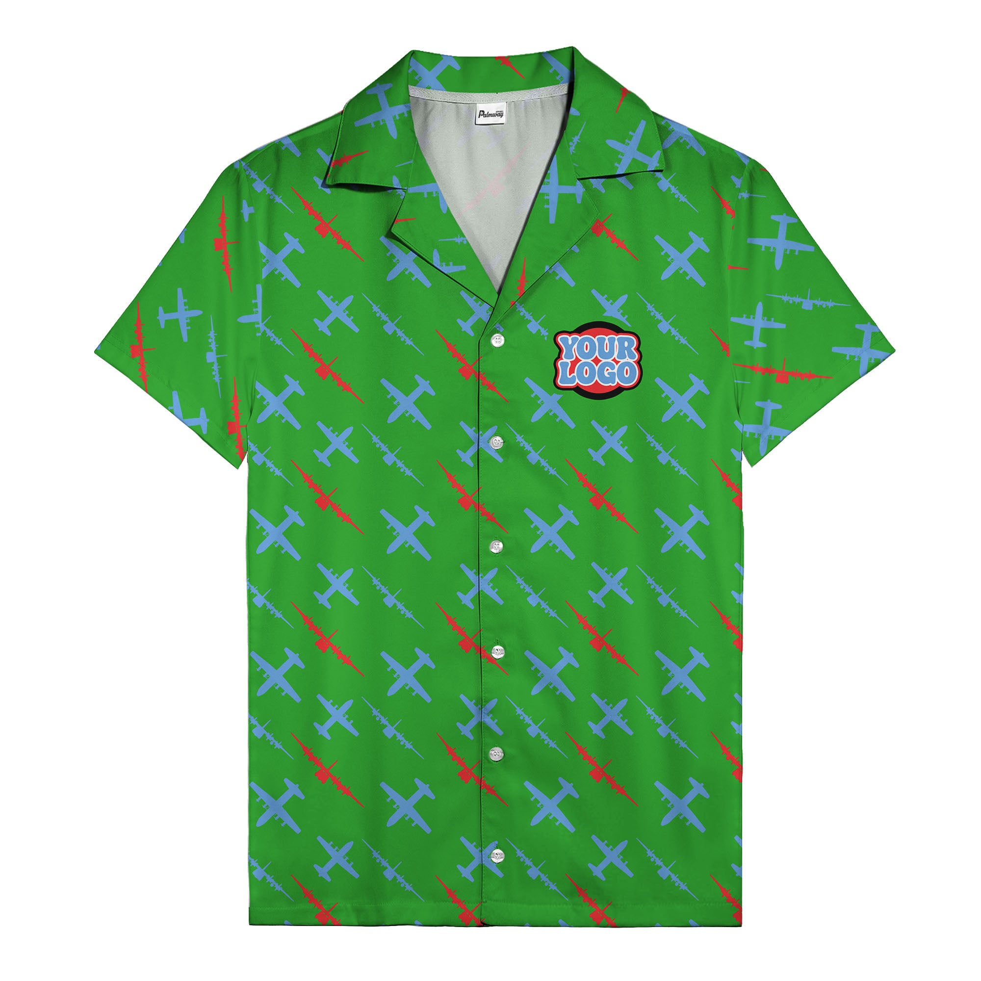 vintage airplane repeat pattern hawaiian shirt for aviation fans
