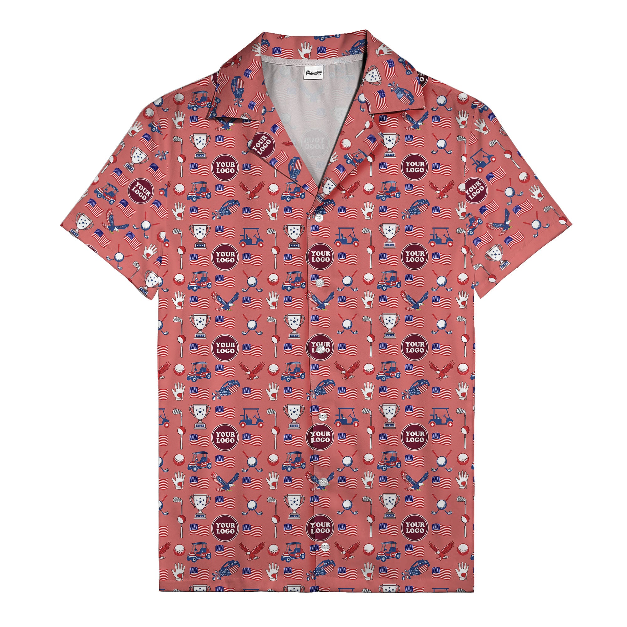 american flag eagle golf cart trophy hawaiian shirt for men