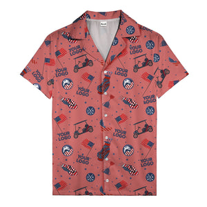 american golf flags bald eagles golf carts hawaiian shirt for men