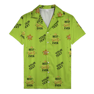 best dad ever gold crown circle repeat pattern hawaiian shirt for men