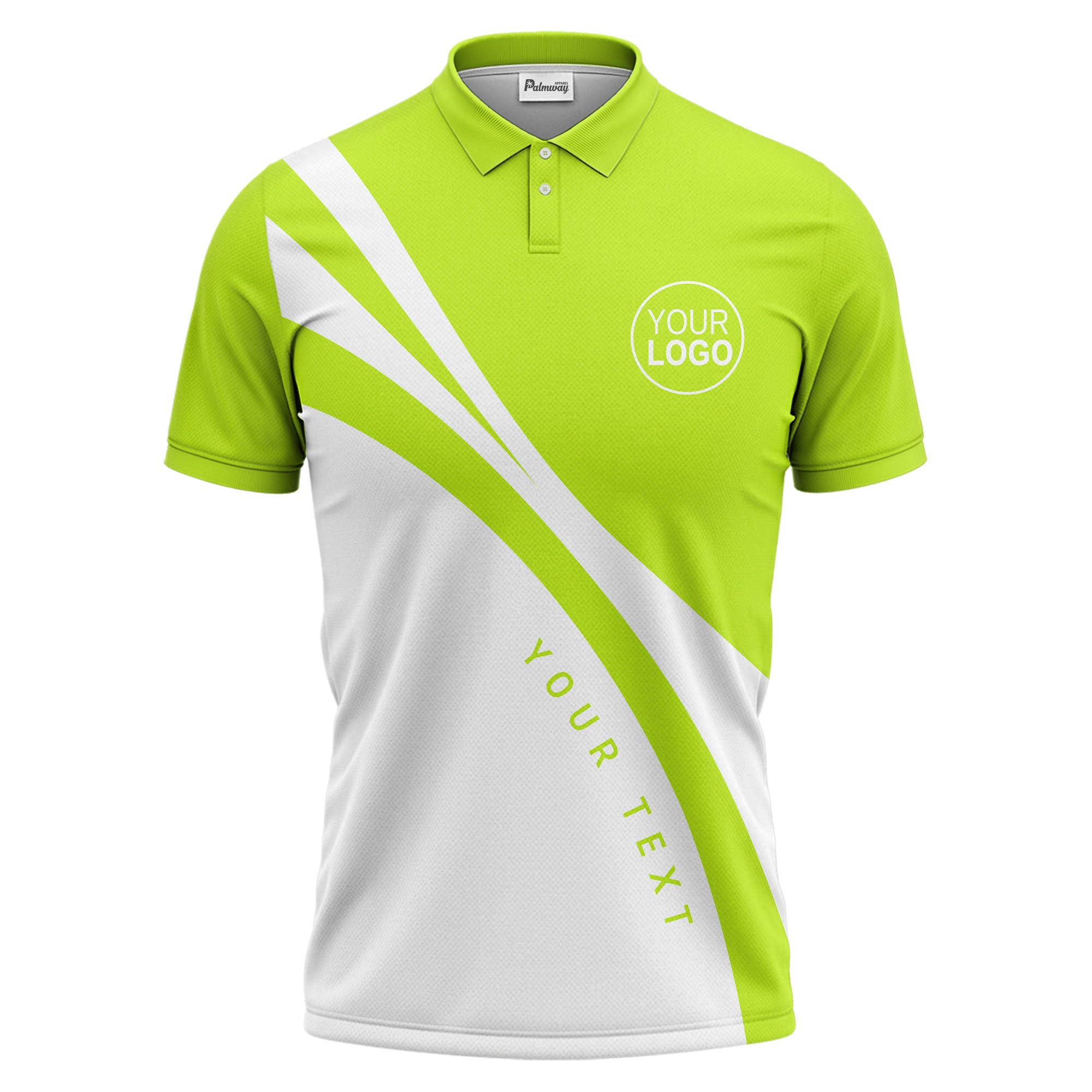 bold diagonal stripes custom logo black white gray modern golf polo shirt