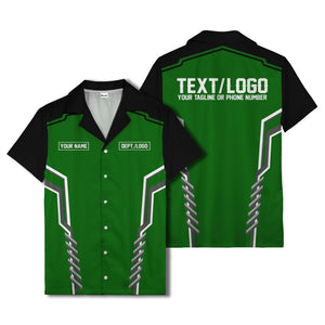 bowling team stripe name box hawaiian shirt for men