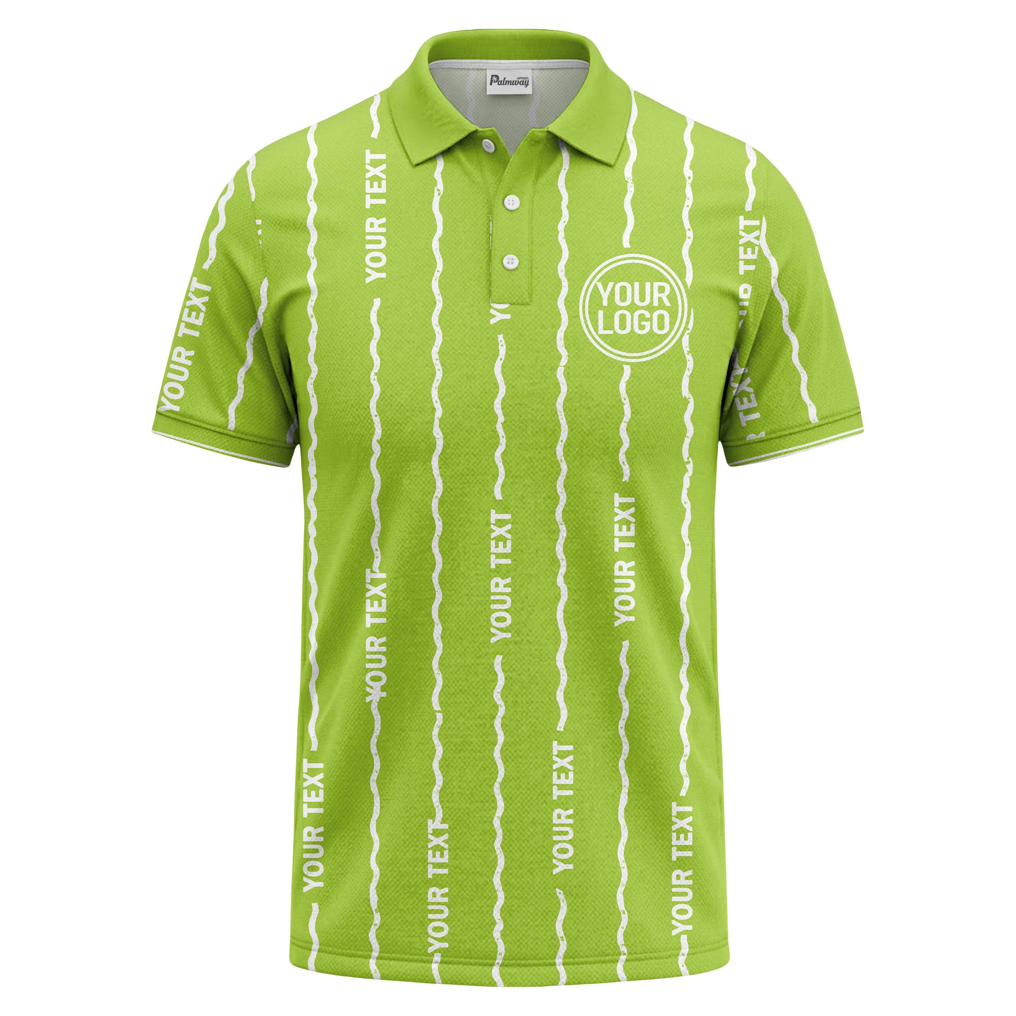 custom logo circle & wavy lines personalized polo shirt