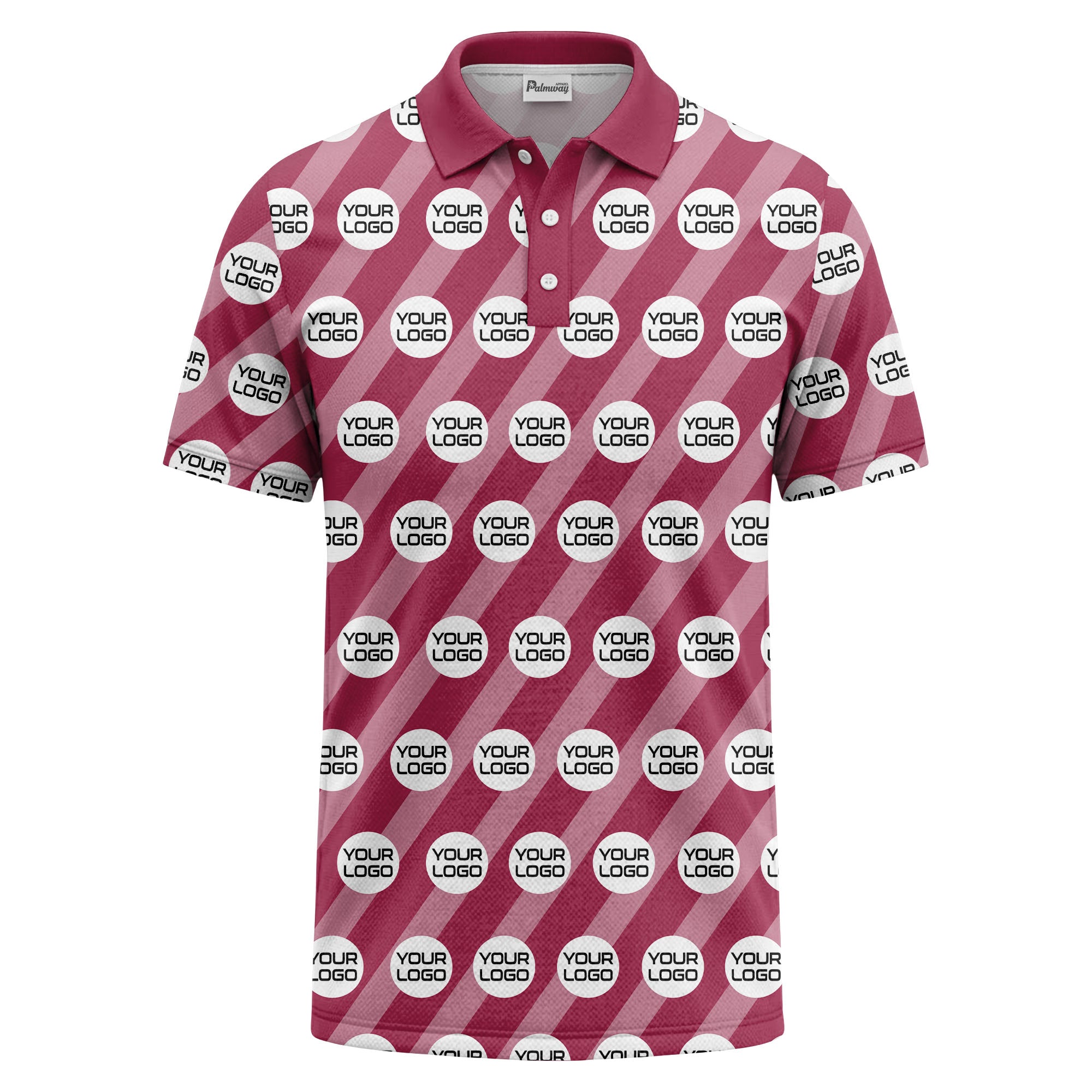custom logo diagonal stripes repeat golf polo shirt for men
