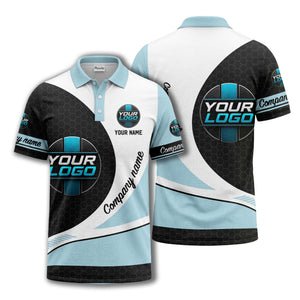 custom logo hexagon diagonal stripes polo shirt for men