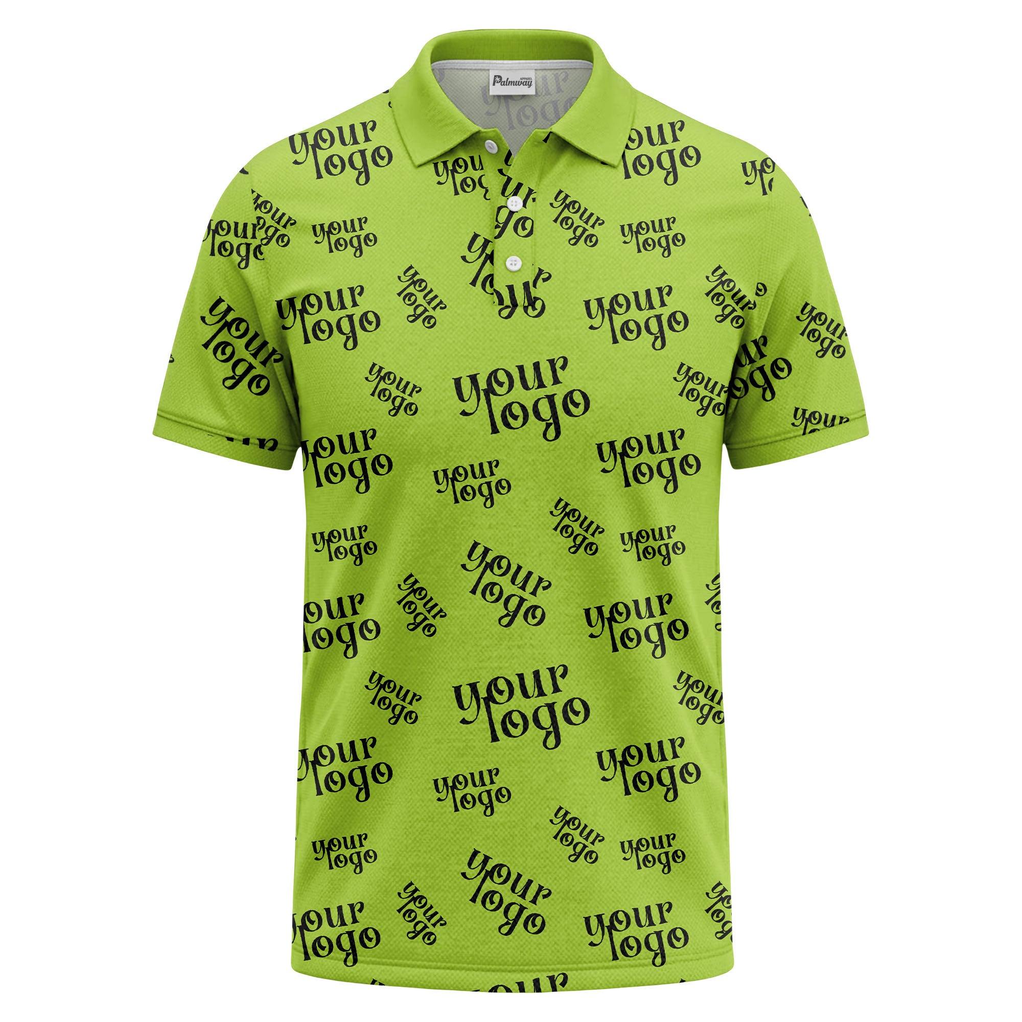 custom logo repeat typography minimalist polo shirt