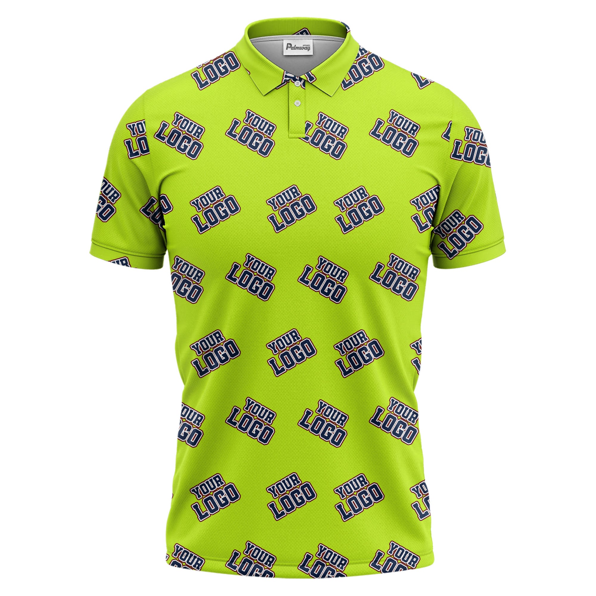 repeating custom logo illustration polo shirt for personalized hawaiian style