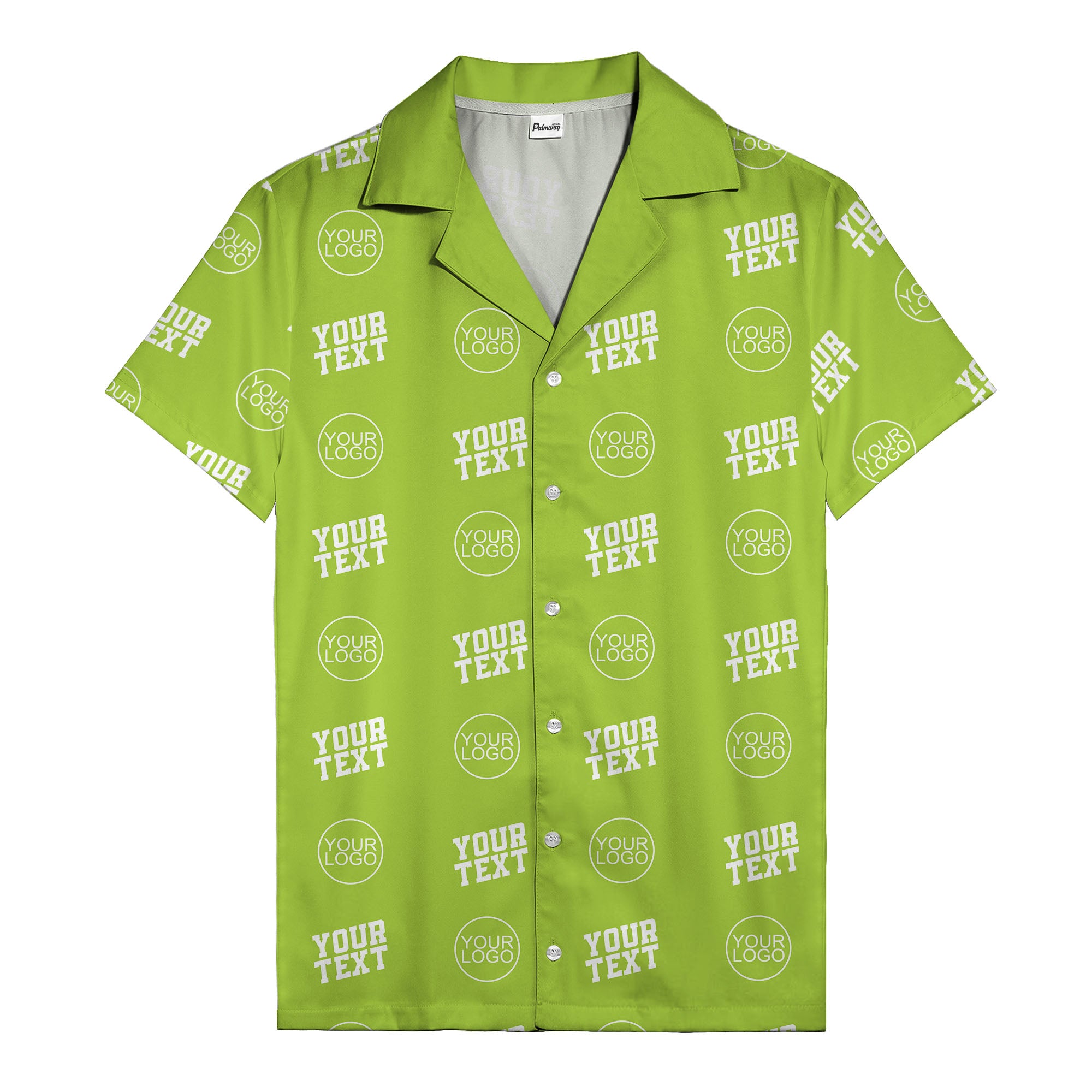 custom logo & text repeat pattern personalized hawaiian shirt