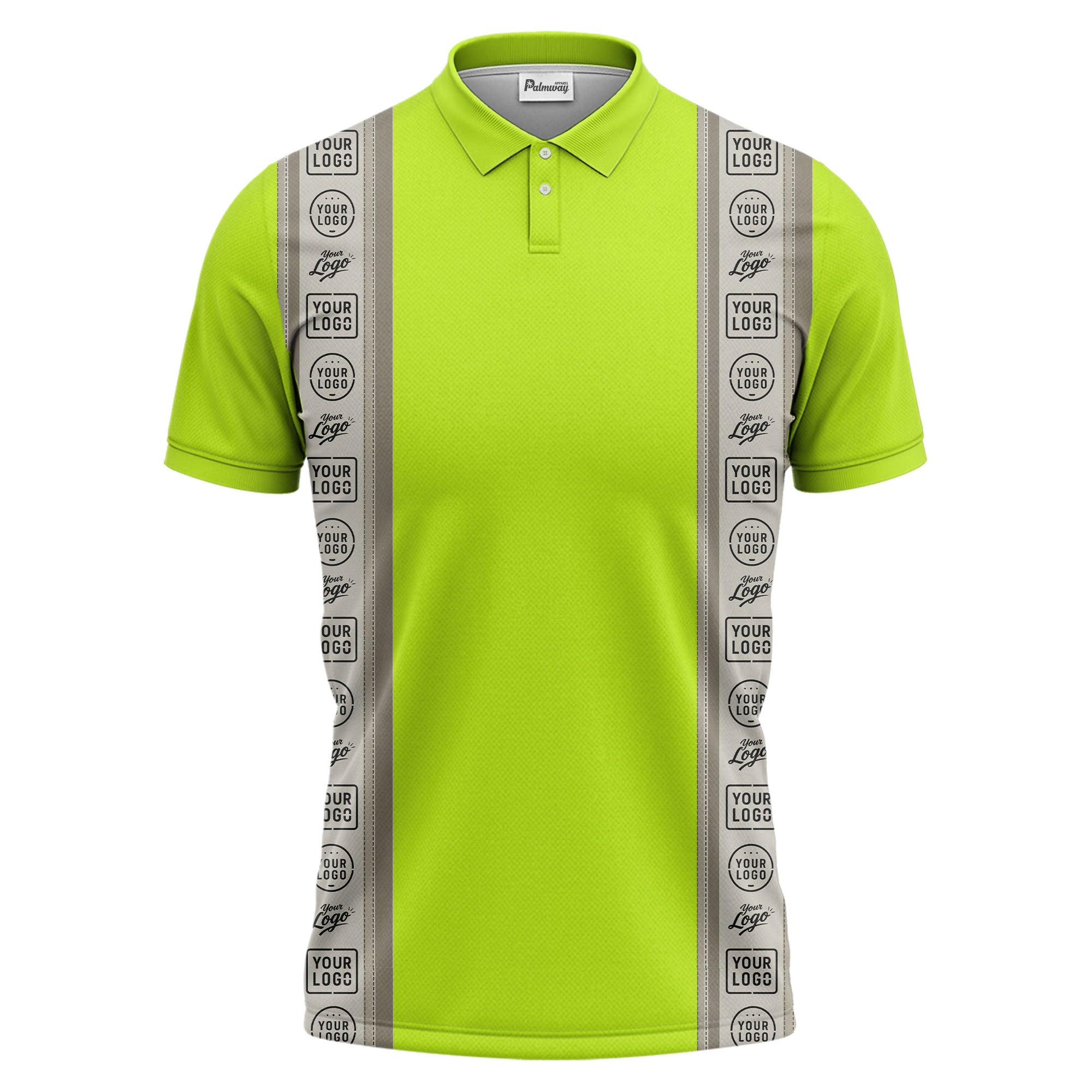 custom logo vertical stripe polo shirt for men - professional branding