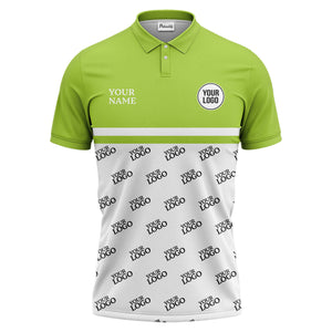 custom logos repeat monochrome black white corporate polo shirt