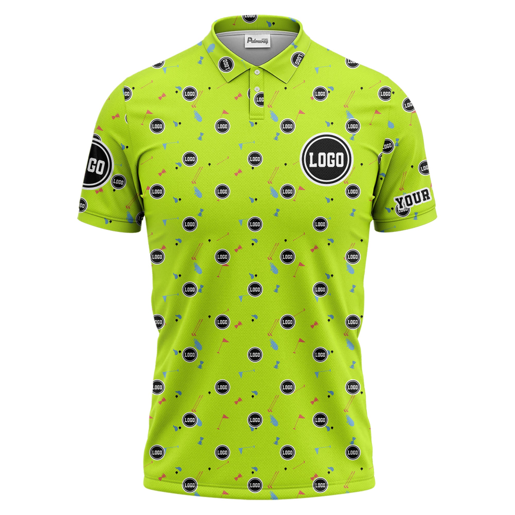 custom multi color golf sports custom logo polo shirt with team event tournament style hawaiian shirt