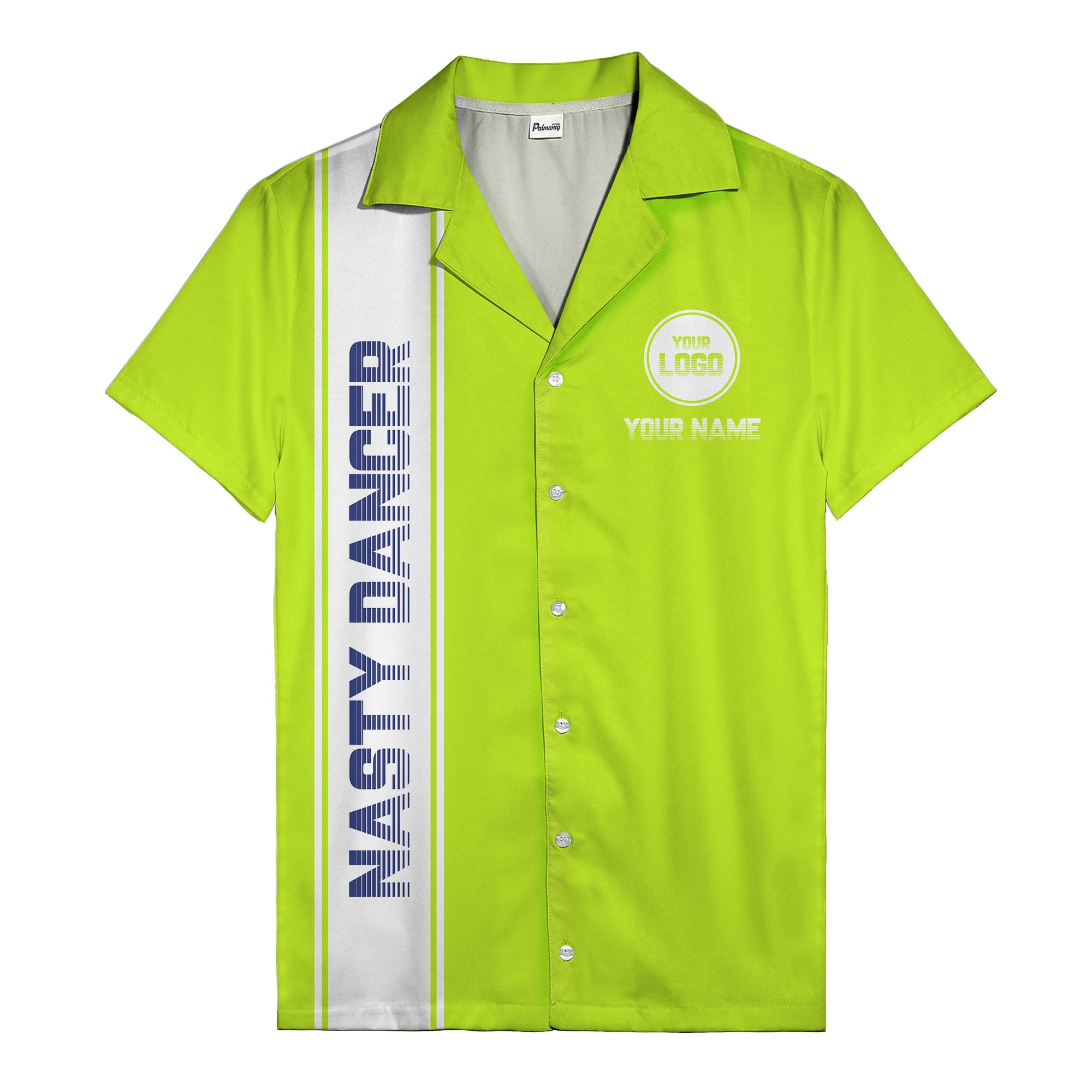 custom team logo striped black hawaiian shirt for spirit days