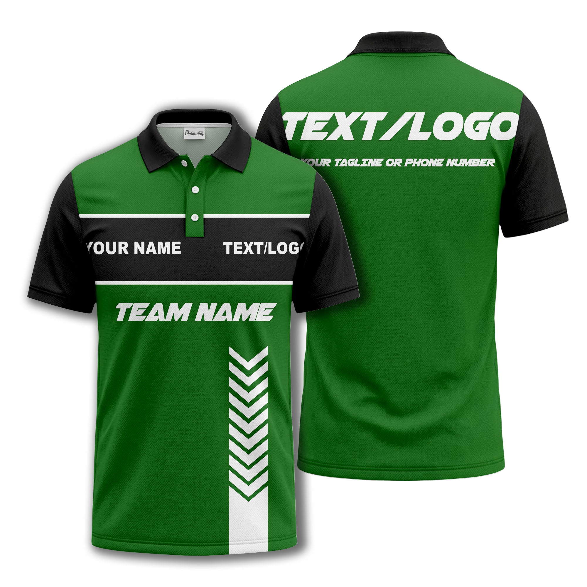 customizable team name chevron stripe polo shirt for men
