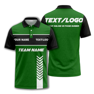 customizable team name chevron stripe polo shirt for men