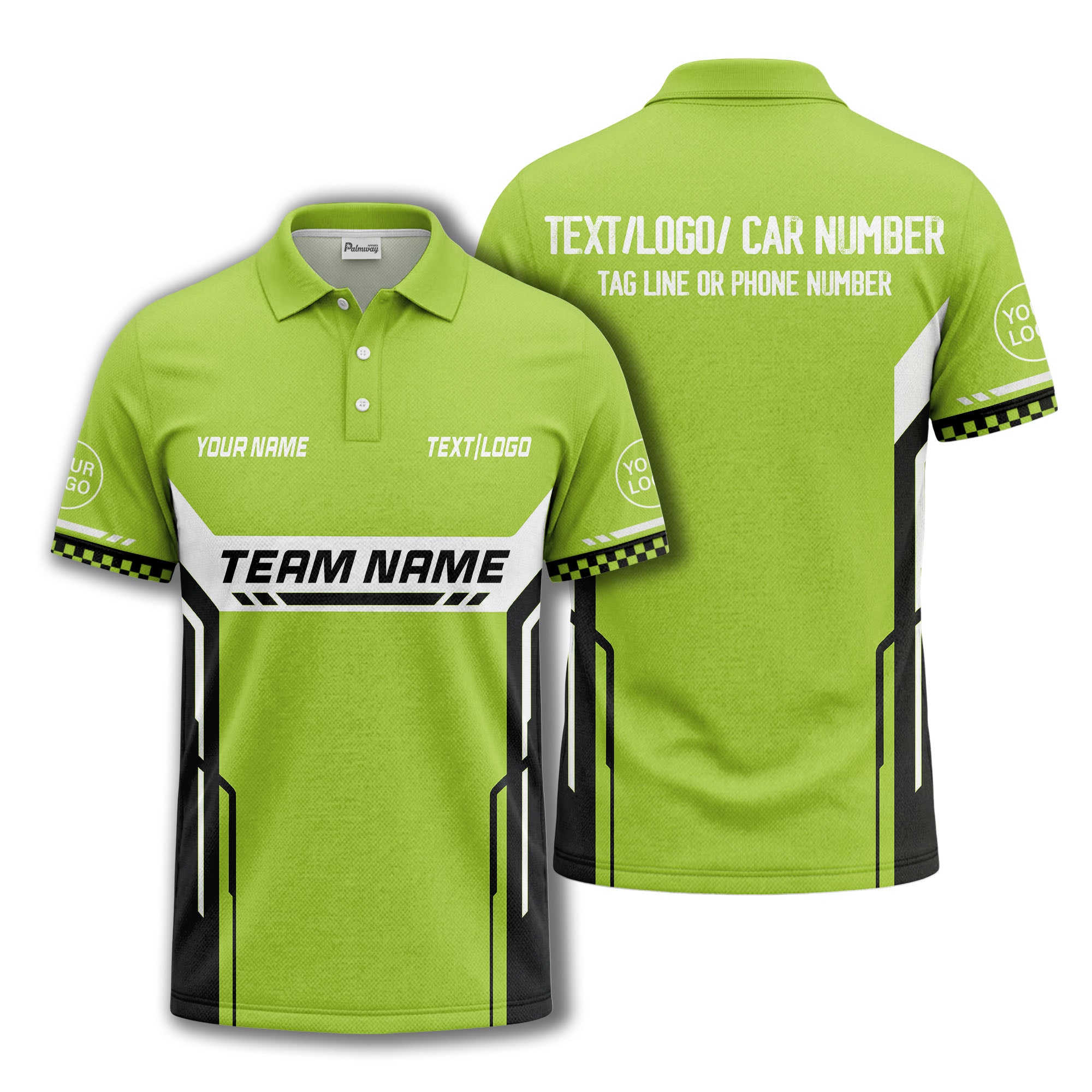 customizable team name geometric stripes polo shirt for men