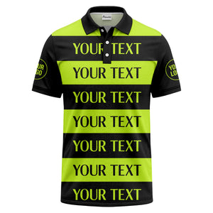 customizable text on bold horizontal stripes polo shirt