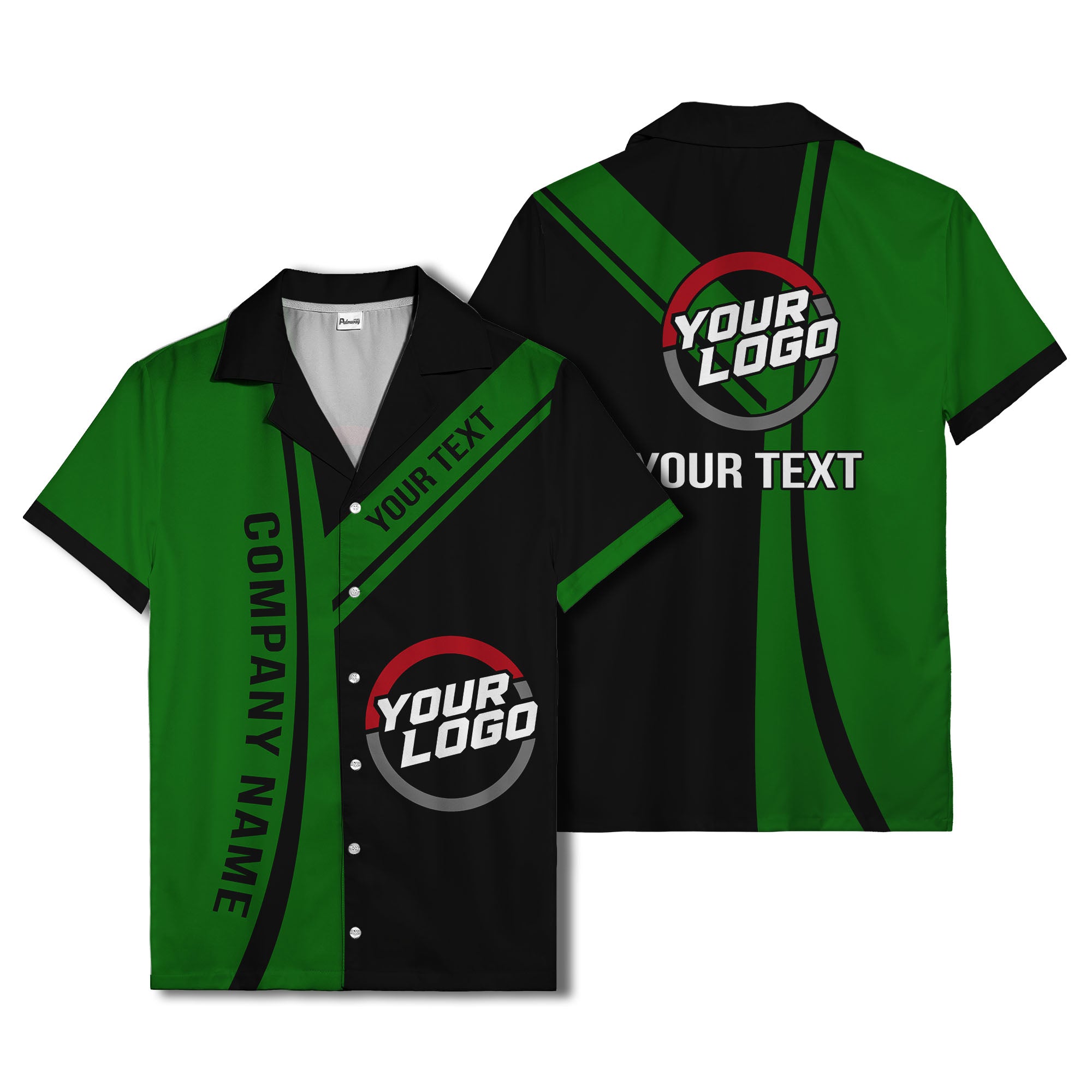 diagonal stripe custom logo company name hawaiian shirt for teams