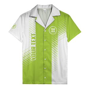 diagonal stripes & custom logo monochrome hawaiian shirt