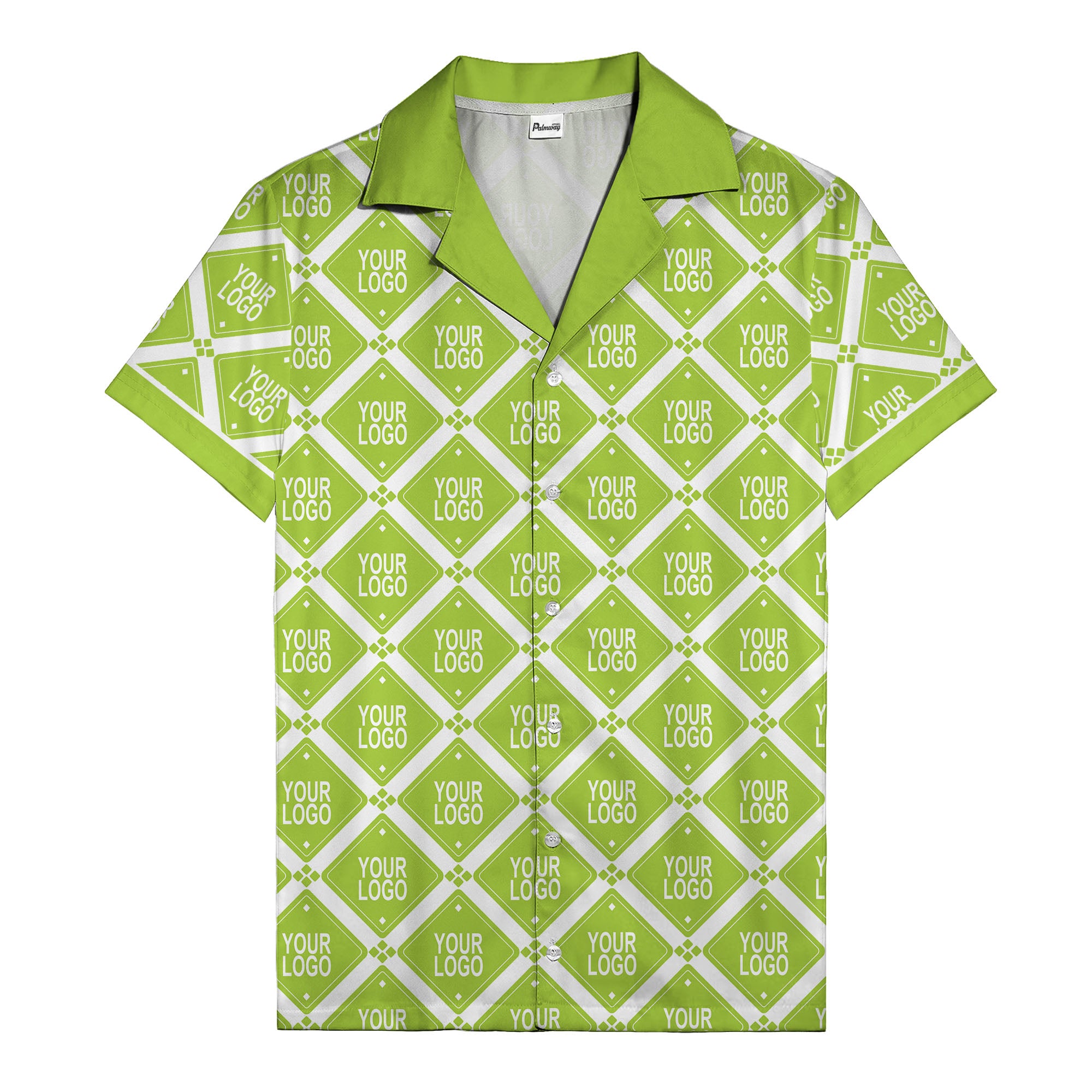 diamond repeat logo geometric hawaiian shirt for men