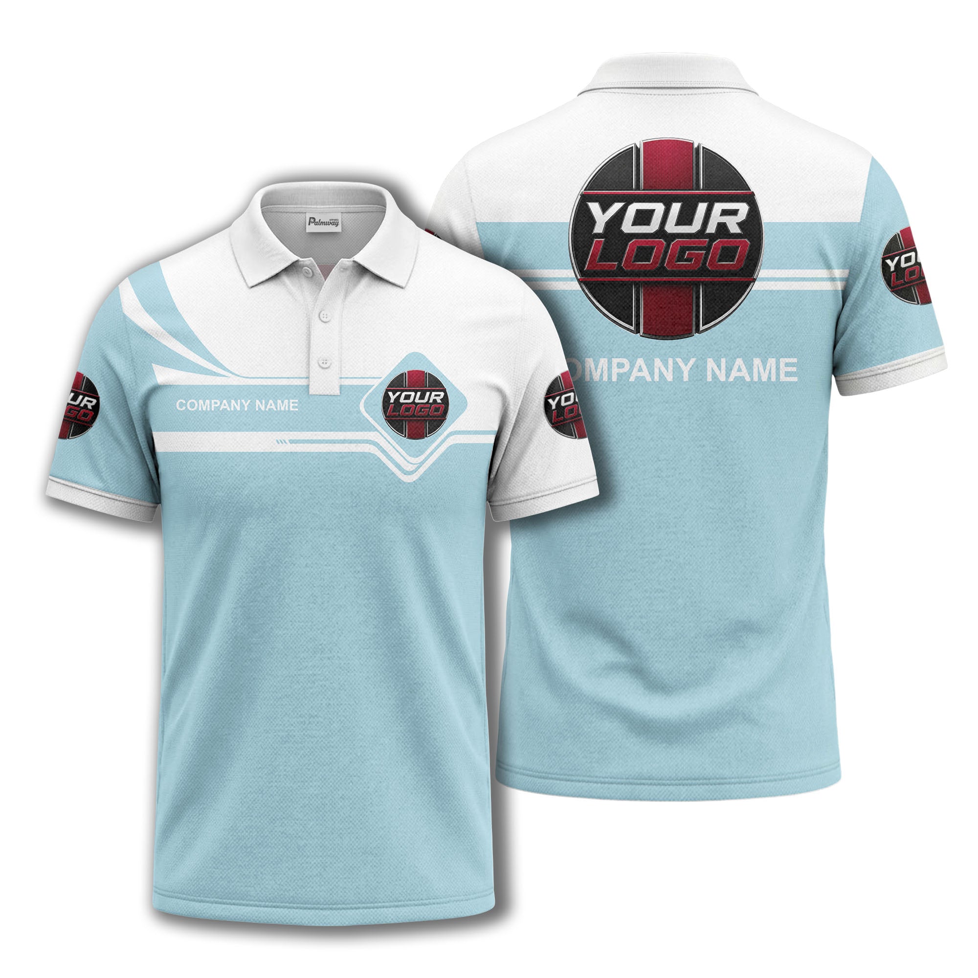 diamond stripe custom logo corporate polo shirt