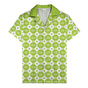 gold mon diamond lattice monogram hawaiian shirt for men