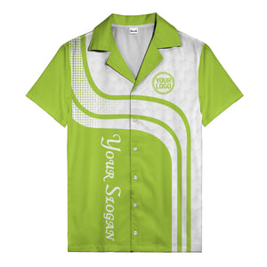 hexagon grid & retro curves hawaiian shirt for bowling fans