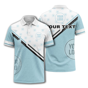 logo repeat diagonal stripe customizable polo shirt for teams