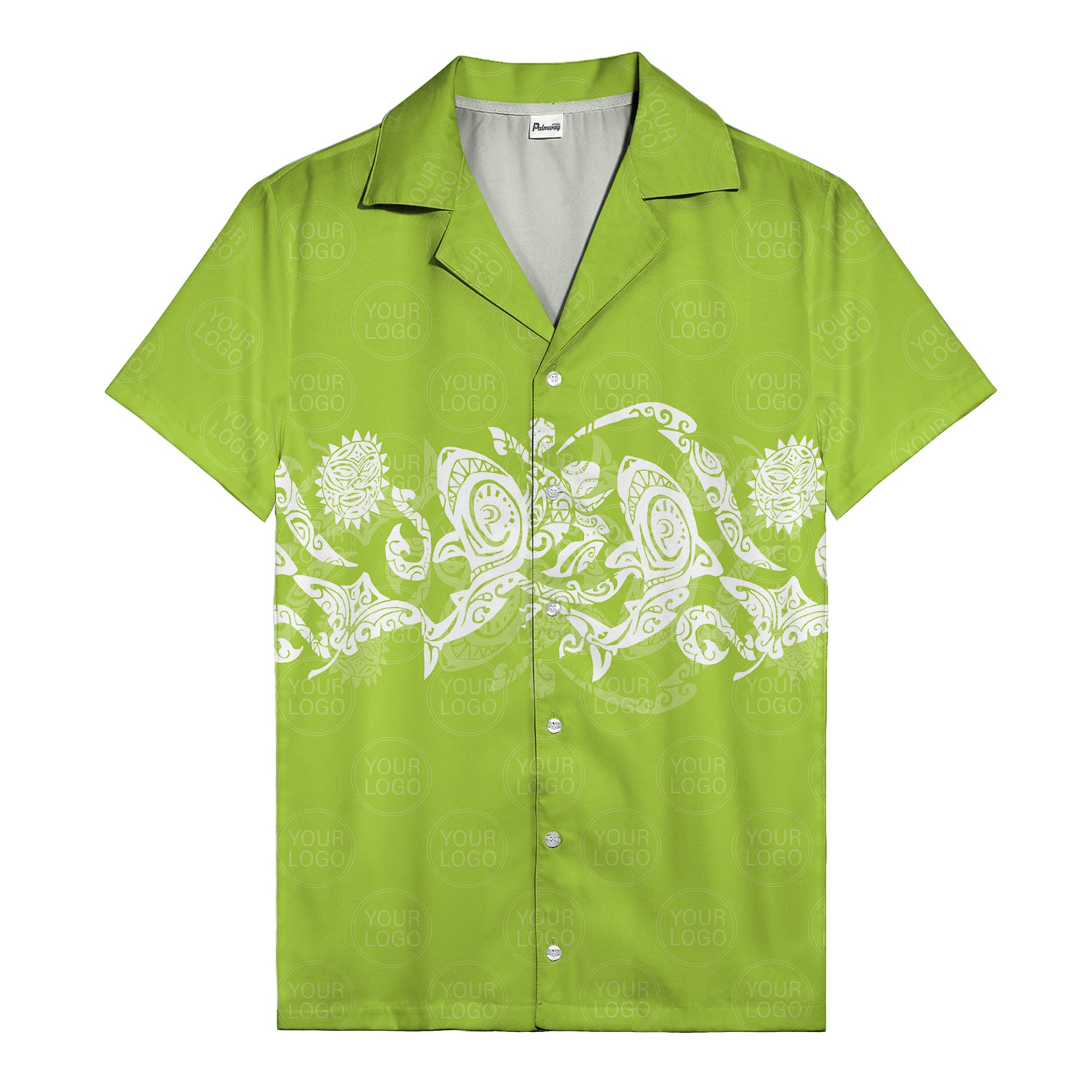 monochrome tribal turtle & sun motifs heritage hawaiian shirt