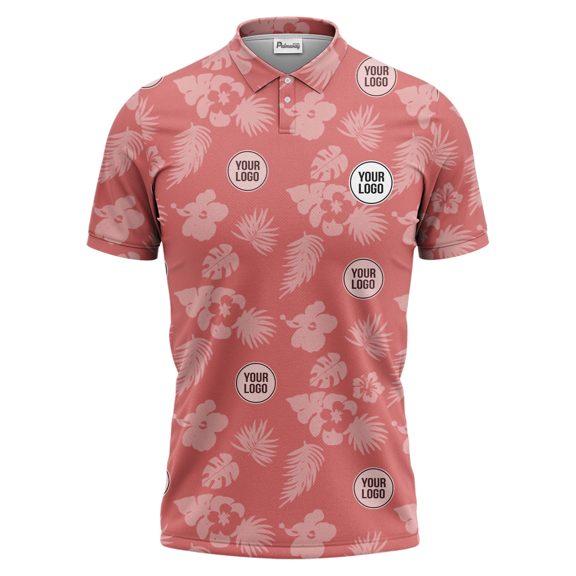 illustrated monochrome tropical flowers and leaves polo shirt for men