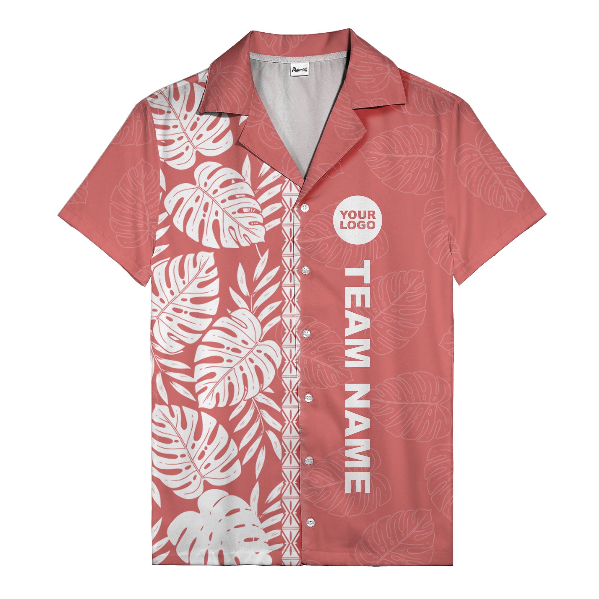 monstera leaf repeat black white graphic hawaiian shirt for men