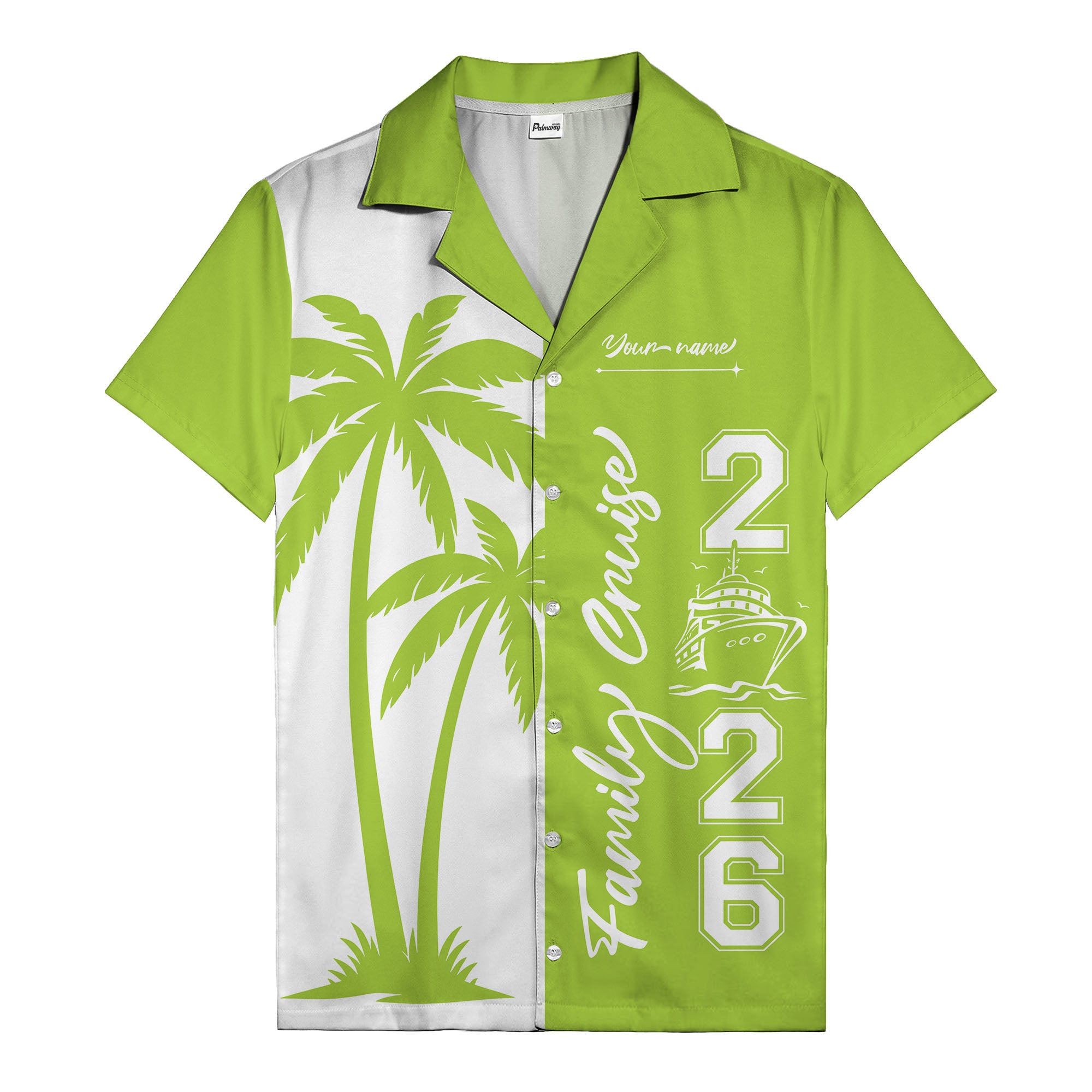 palm tree cruise ship family vacation graphic hawaiian shirt