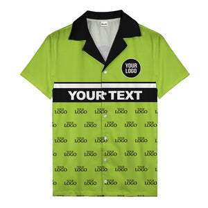 personalized logo & text striped hawaiian shirt for teams