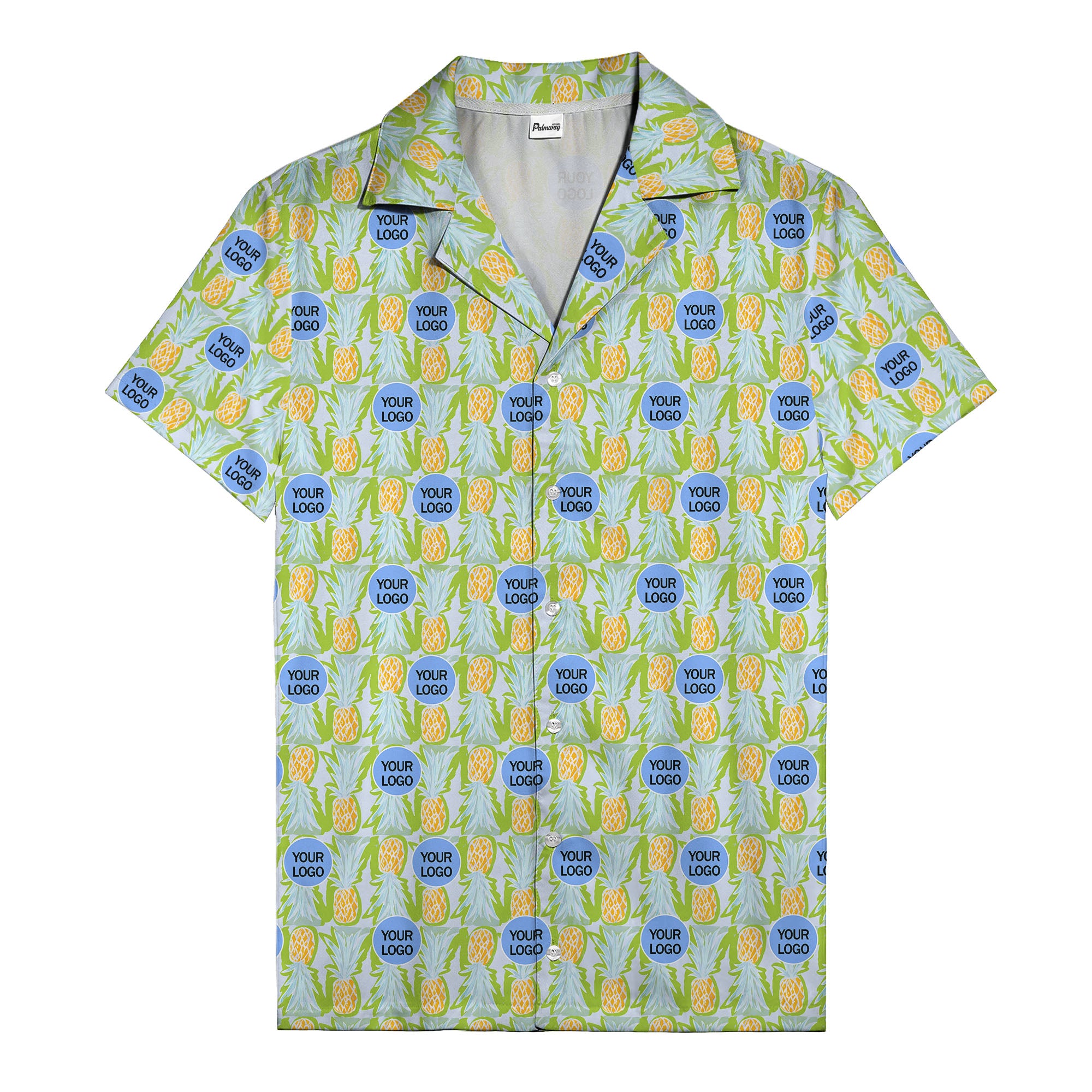 pineapple repeat & custom logo aloha hawaiian shirt