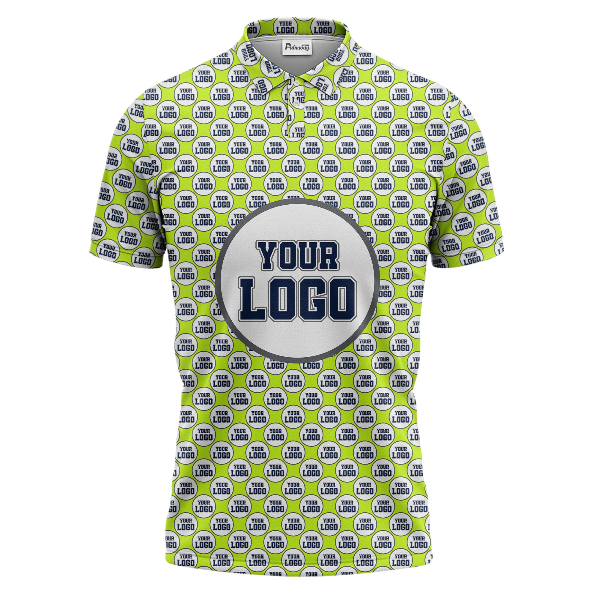 Repeating Personalized Logo Polo Shirt With Custom Text & Illustrated Icons
