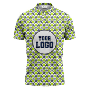 Repeating Personalized Logo Polo Shirt With Custom Text & Illustrated Icons