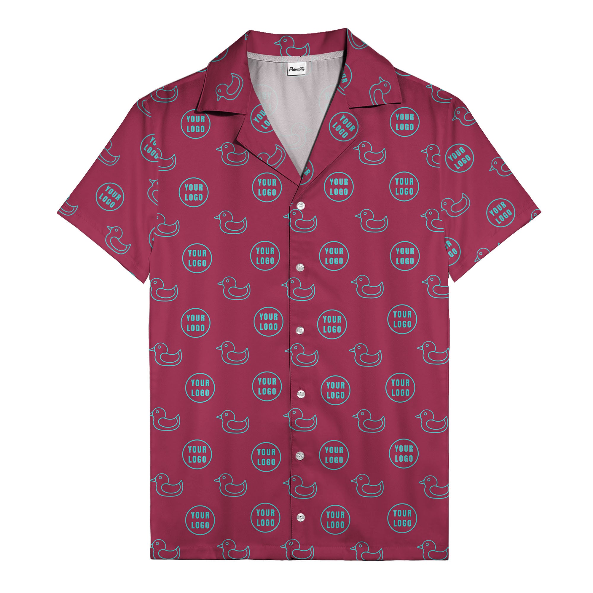 rubber duck & custom logo repeat pattern hawaiian shirt