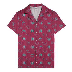 rubber duck & custom logo repeat pattern hawaiian shirt