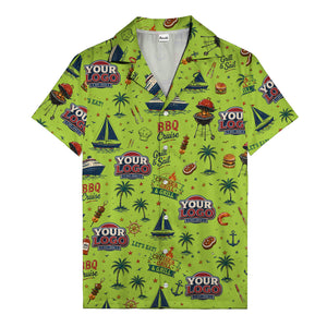 sailboats anchors ship wheels hamburger shrimp steak grill tools hawaiian shirt for men