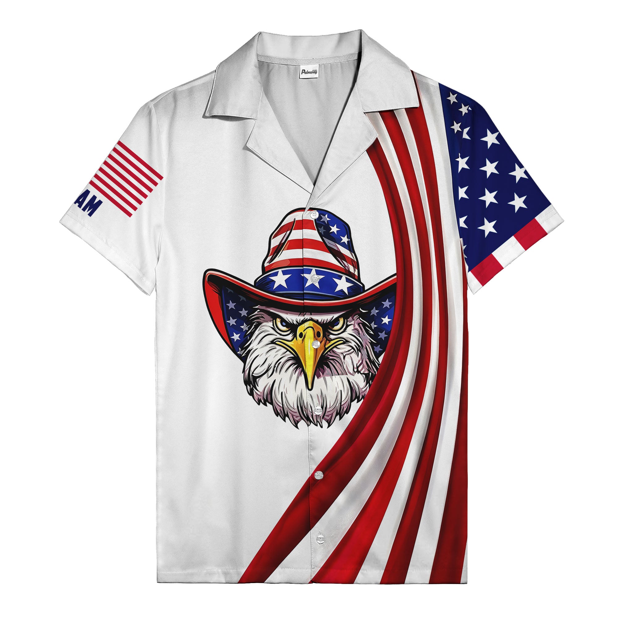 soaring stars and stripes eagle patriotic usa american flag hawaiian shirt for men