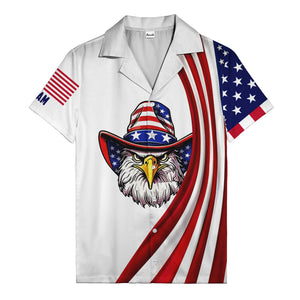 soaring stars and stripes eagle patriotic usa american flag hawaiian shirt for men