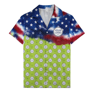 stars & stripes american flag custom logo patriotic hawaiian shirt