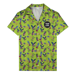 vintage 50s bald eagles & statue of liberty golf hawaiian shirt